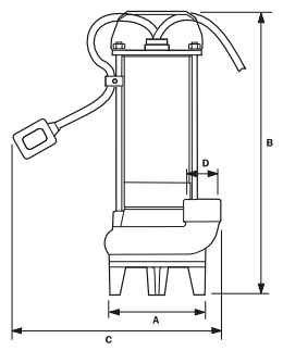 Погружные одноступенчатые насосы с вертикальным нагнетательным патрубком Drainex 100M A