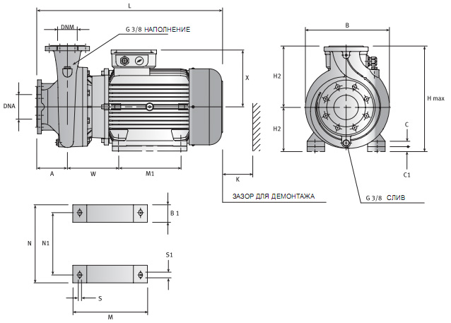 Горизонтальные центробежные насосы FN 40-200/75 400/690 Арт. 0000139801