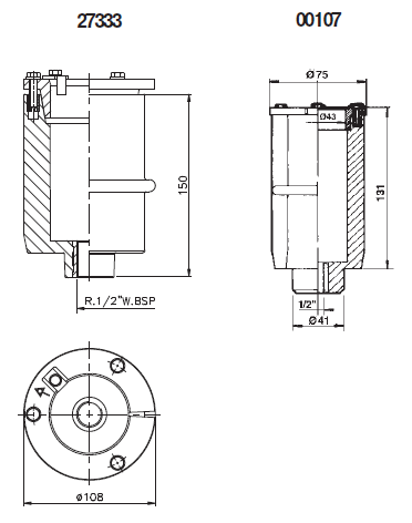 Анкера для душа 00107 диаметром 43 мм из ПВХ для моделей 00091, 00092, 00099