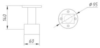Кронштейн для прямых поручней Арт.: АТ-11.08