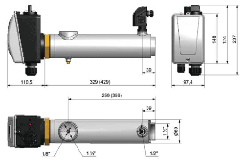 Электрические проточные нагреватели из нержавеющей стали Арт.: 13981403, 13981406, 13981409, 13981412, 13981415, 13981418