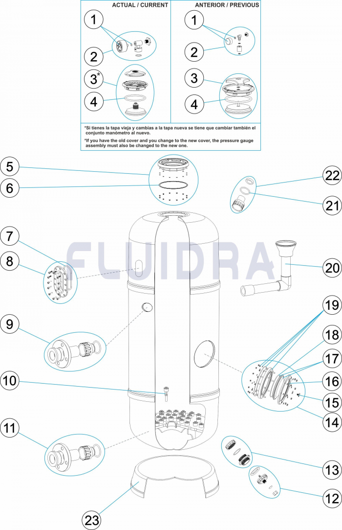 Деталировка ФИЛЬТРА NORMA Ø 650 ММ, 10 М3/Ч, 90/75 ММ Арт. 08142