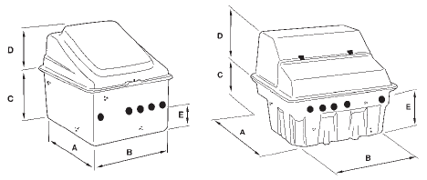 Корпуса моноблоков Частично засыпаемые модели Арт. 00619, 00620