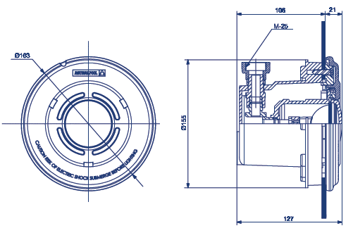 Металлический светильник MINI для плёночных бассейнов Арт. 33687 36644