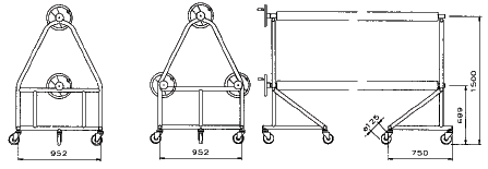 Передвижные опоры с 2 и 3 трубами.