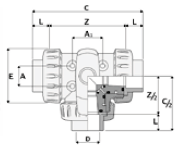 Трехходовой шаровой кран astore (Тип 1V930)