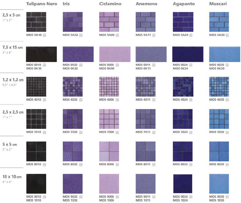 Мозаика “appiani” Tulipano Nero, Iris, Ciclamino, Anemone, Agapanto, Muscari