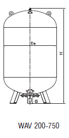Мембранный бак для водоснабжения Wester WAV200