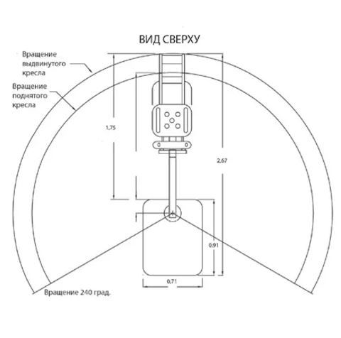 Размеры портативного кресло для людей с ограниченными возможностями PAL new 2019 Арт. 69444