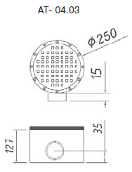 Круглые донные сливы из нержавеющей стали с патрубком Арт.: AT-04.03