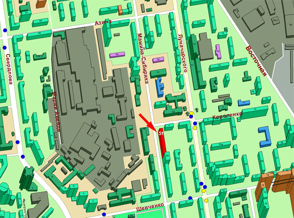 Схема проезда г. Екатеринбург, Мамина-Сибиряка, д.51 Схема проезда г. Екатеринбург, Мамина-Сибиряка, д.51