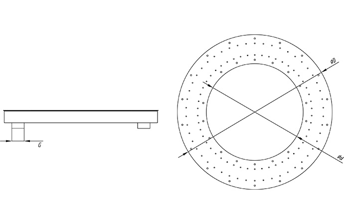 Размер Аэромассажное кольцо плитка модель КА.01.1 нержавеющая сталь