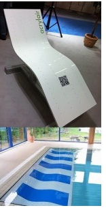 Аэромассажный лежак Fluvo 60 м3/час (1 канал) из акрила синего цвета для бетонных бассейнов