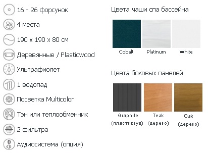 Гидромассажный спа бассейн Jacuzzi Delfi комплектация