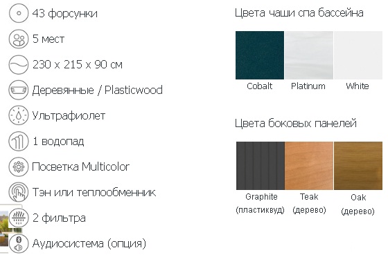 Гидромассажный спа бассейн Jacuzzi Santorini Pro комплектация