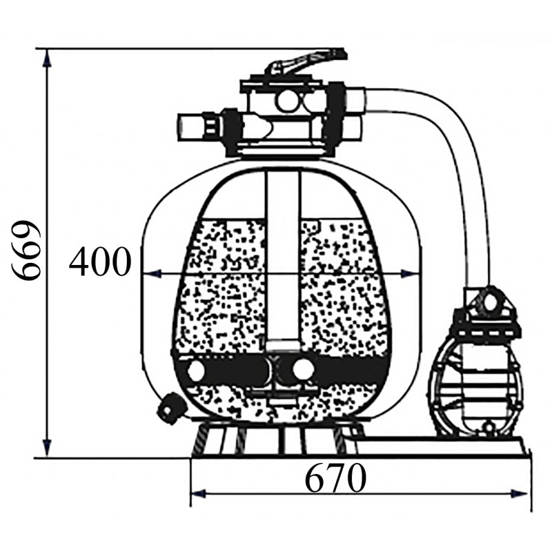 Моноблок Д.400мм, 5 м³/час при H=6 м, насос FCP-250S, P.King /SFC018P25/