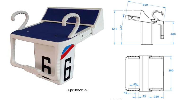 Стартовые тумбы для бассейна PVC пластик с фальстартом