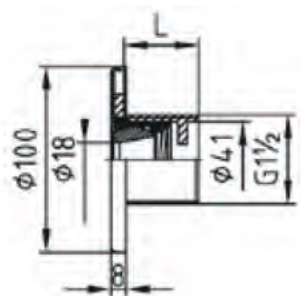 Форсунка стеновая 1 1/2" (бетон) бронза Длина резьбы 70 мм арт 3100720
