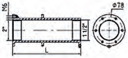 Проход стеновой 2" х 1 1/2" ВР (пленка) Длина 240 мм арт 3021050