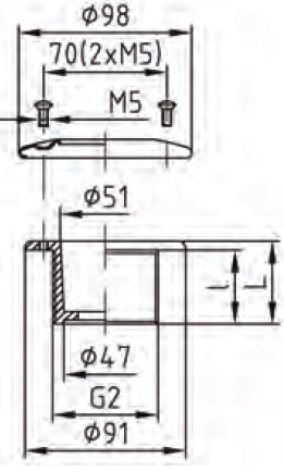 Форсунка подключения пылесоса 2" (бетон) бронза арт 3916020