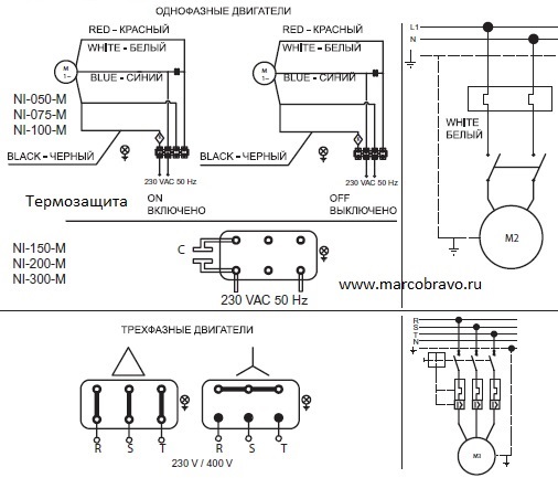 Электрическая схема подключения насоса IML Niagara