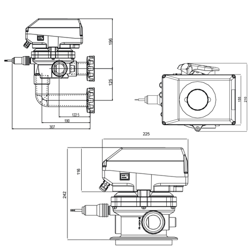Размеры ВЕНТИЛЬ АВТОМАТИЧЕСКИЙ VRAC FLAT, БЕЗ ПАТРУБКА, СОЕДИНЕНИЕ 1 1/2", ВЕРХНЯЯ Арт. 43512