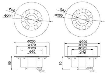Светильники светодиодные для ПЕШЕХОДНЫХ фонтанов IP68 / 200AquaGMK- 9W / 12W / 18W
