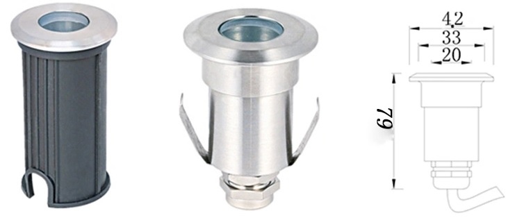 Светильники светодиодные ВСТРАИВАИМЫЕ водонепроницаемые IP68 / aqua42GM-3W