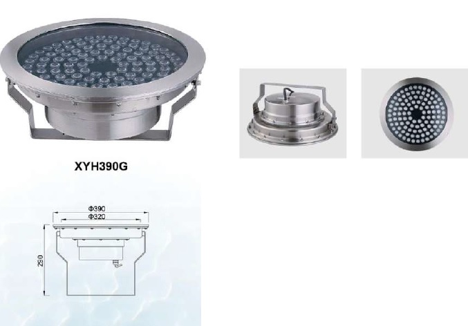 Светильники светодиодные подводные IP68/ установка НА КРОНШТЕЙНЕ XYH390G-200W(RGB)