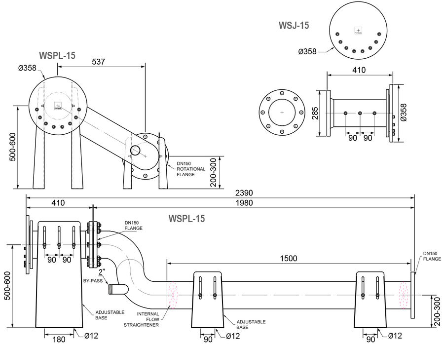      Water screen jet adjustable WS-70120, 2½