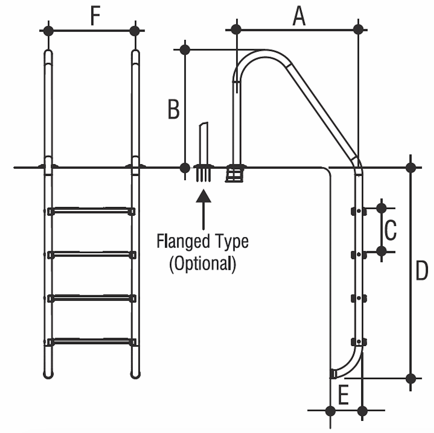 Лестница 4 ступени Gemas STANDARD AISI 316 (0312113)