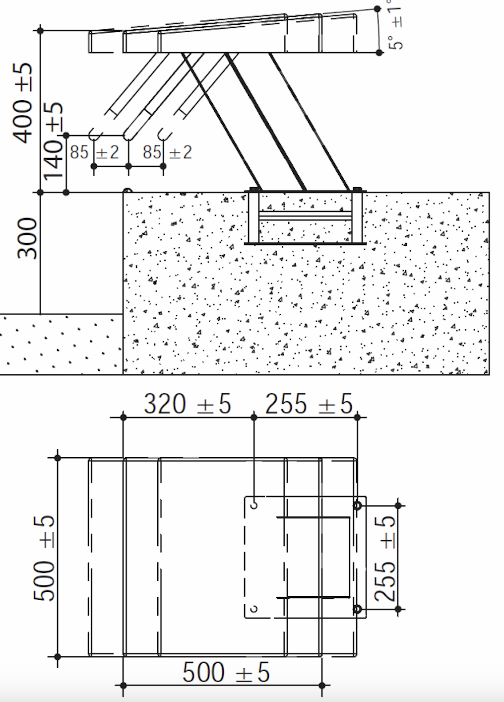 Стартовая тумба Gemas H=700мм AISI 304 (14111)